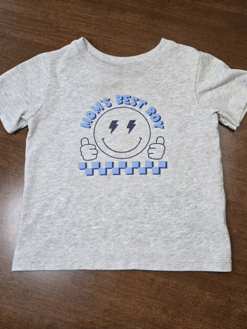 *SALE* Garanimals Boys 24M Gray Smiley Face Graphic Short Sleeve Crew Neck Tee